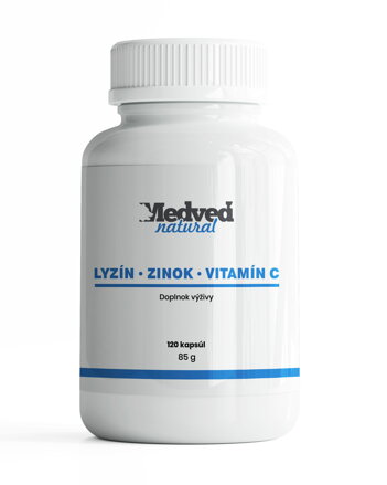 Medveď natural Lyzín - zinok - vitamín C 120 kapsúl